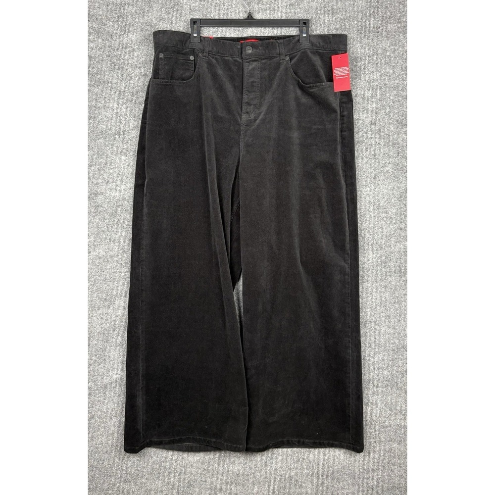 SPANX Corduroy Wide Leg Jeans Womens 2X Petite Black Shaping Pants NWT $158